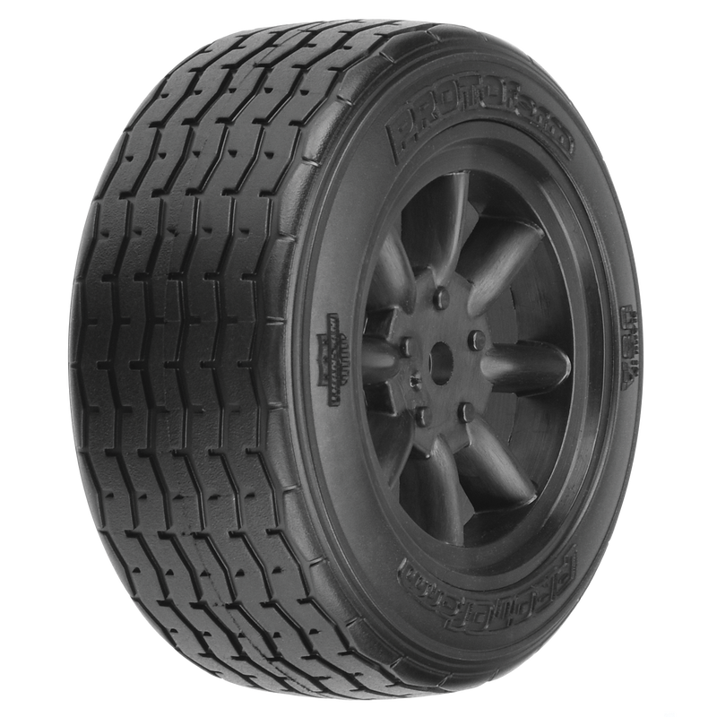 Protoform 1/10 PROTOform VTA Front 26mm VTA Tires Mounted 12mm Blk Wheels (2)