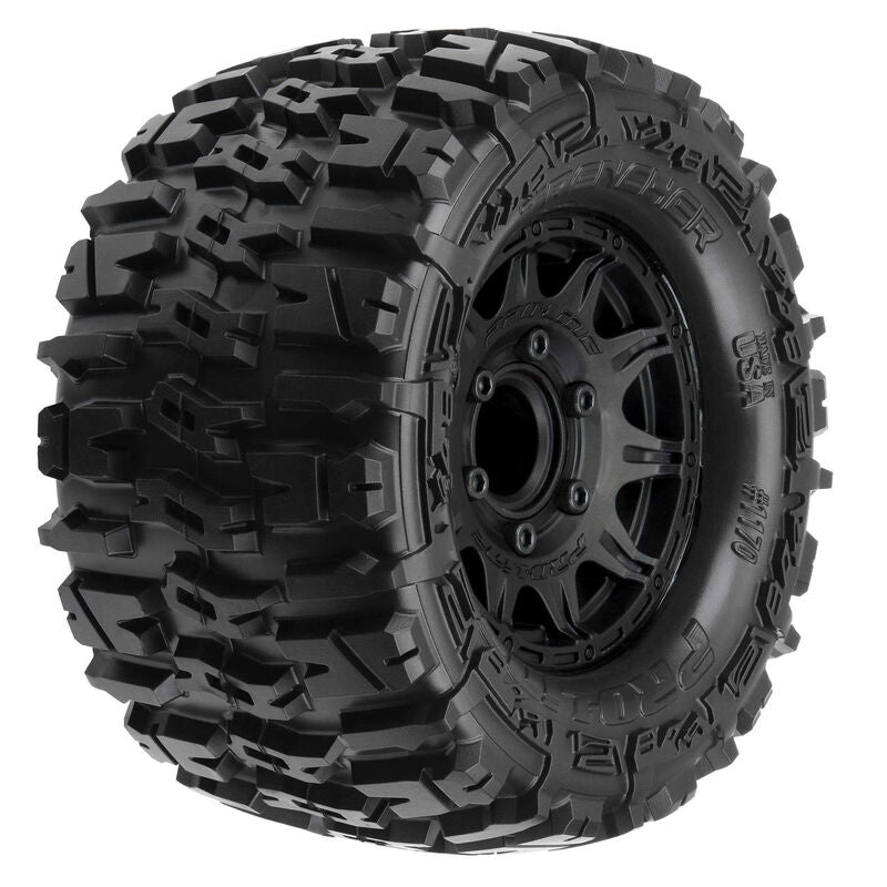 Pro-Line 1/10 Trencher Front/Rear 2.8" MT Tires Mounted 12mm Blk Raid (2)