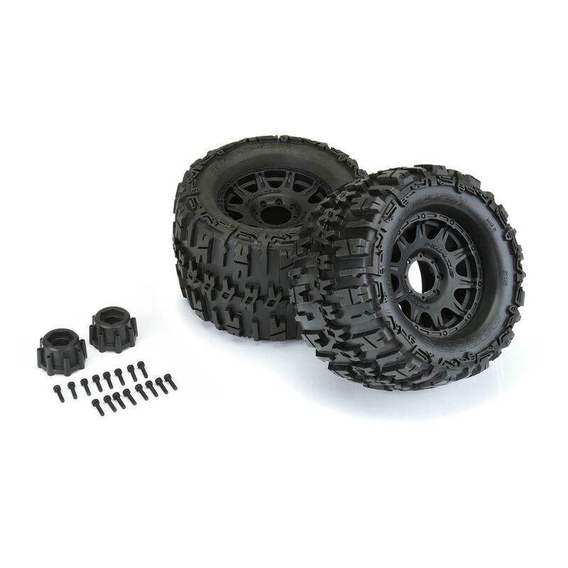 Pro-Line 1/8 Trencher X F/R 3.8" MT Tires Mounted 17mm Blk Raid (2)
