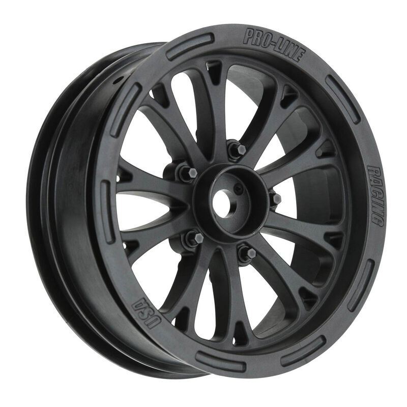 Pro-Line 2WD Pomona Drag Spec 2.2" Front Drag Racing Wheels (2) w/12mm Hex (Black) *Clearance; Not Being Sold