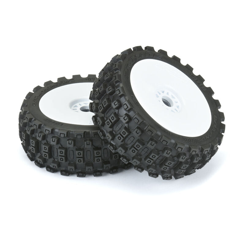 Pro-Line 1/8 Badlands MX M2 Front/Rear Buggy Tires Mounted 17mm White (2)