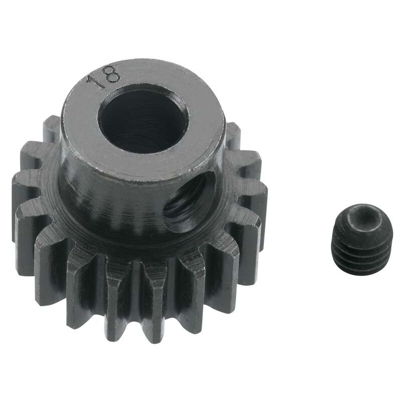 Robinson Racing Extra Hard 18 Tooth Blackened Steel 32p Pinion, 5mm