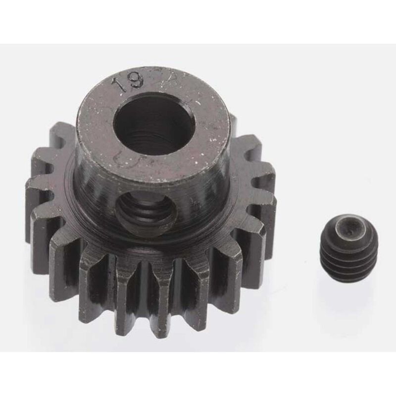 Robinson Racing Extra Hard 19 Tooth Blackened Steel 32p Pinion, 5mm