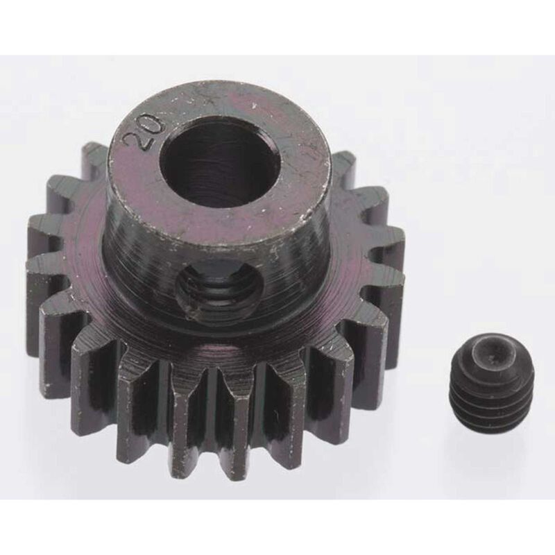 Robinson Racing Extra Hard 20 Tooth Blackened Steel 32p Pinion, 5mm
