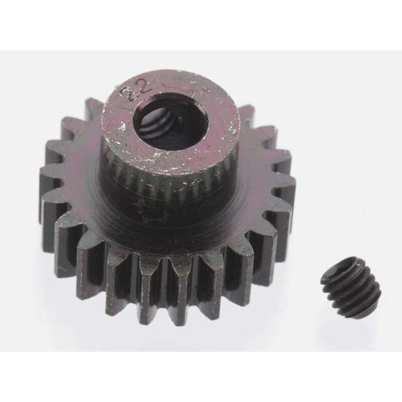 Robinson Racing Extra Hard 22 Tooth Blackened Steel 32p Pinion, 5mm