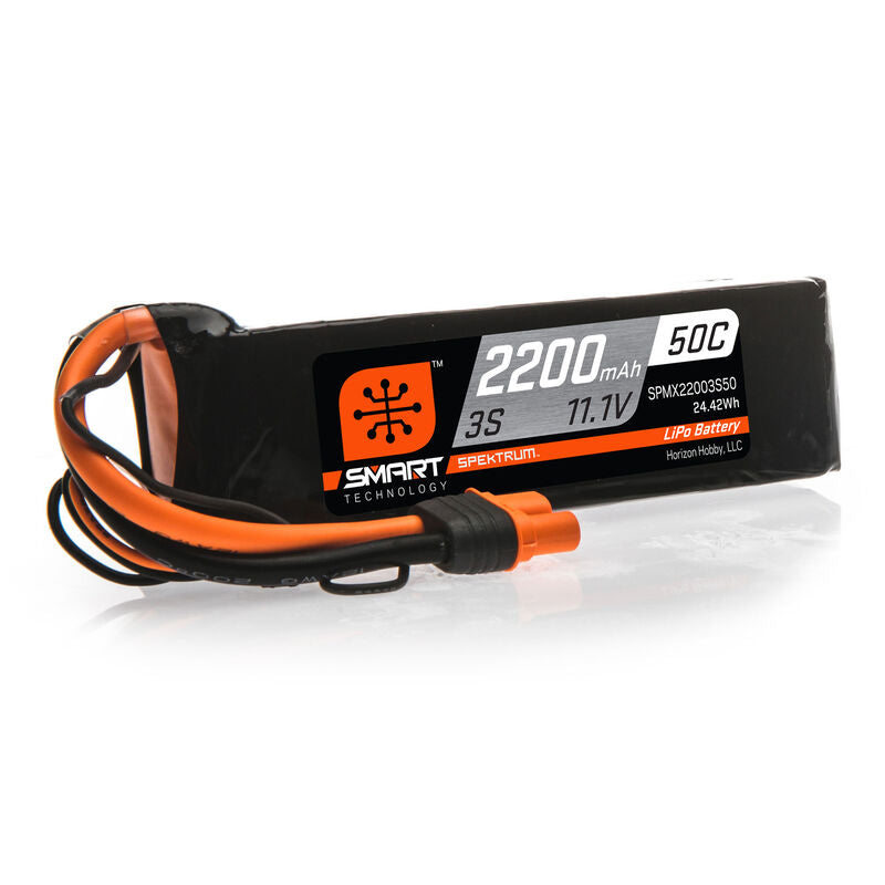 Spektrum RC 11.1V 2200mAh 3S 50C Smart LiPo Battery: IC3