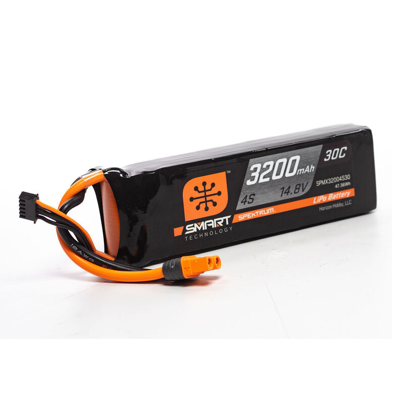 Spektrum RC 14.8V 3200mAh 4S 30C Smart LiPo Battery, IC3