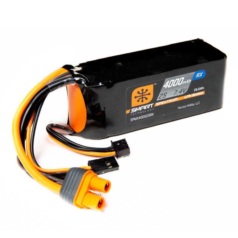Spektrum RC 7.4V 4000mAh 2S 15C Smart LiPo Receptor Batería: Receptor universal, IC3