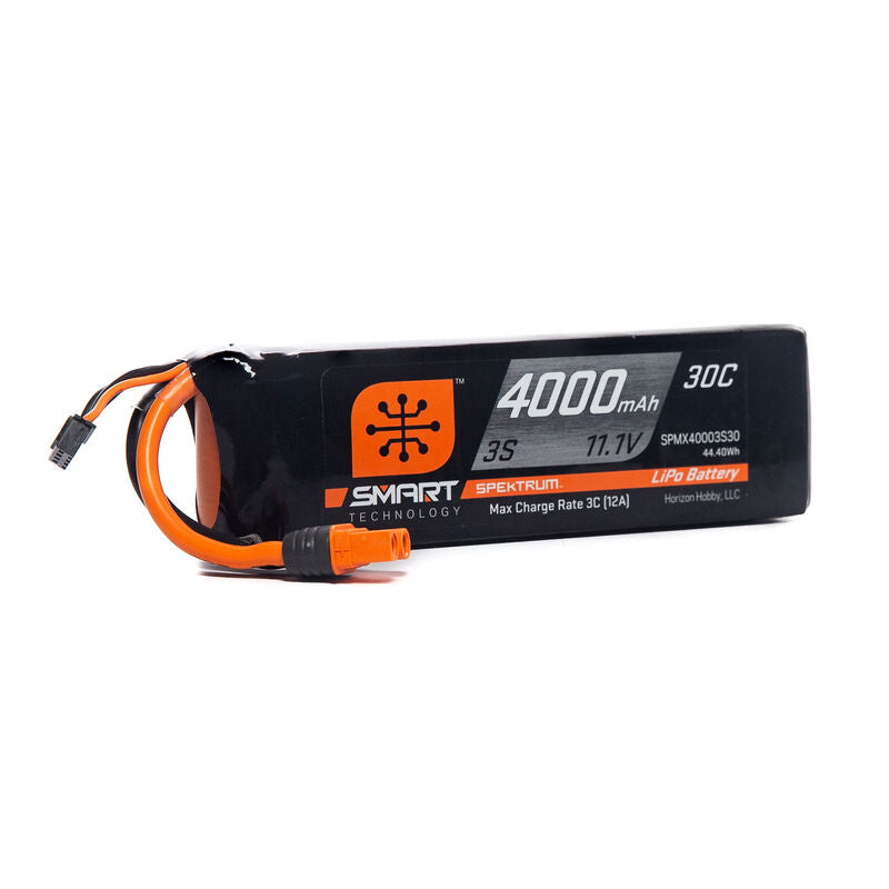 Spektrum RC 11.1V 4000mAh 3S 30C Smart LiPo Battery: IC3