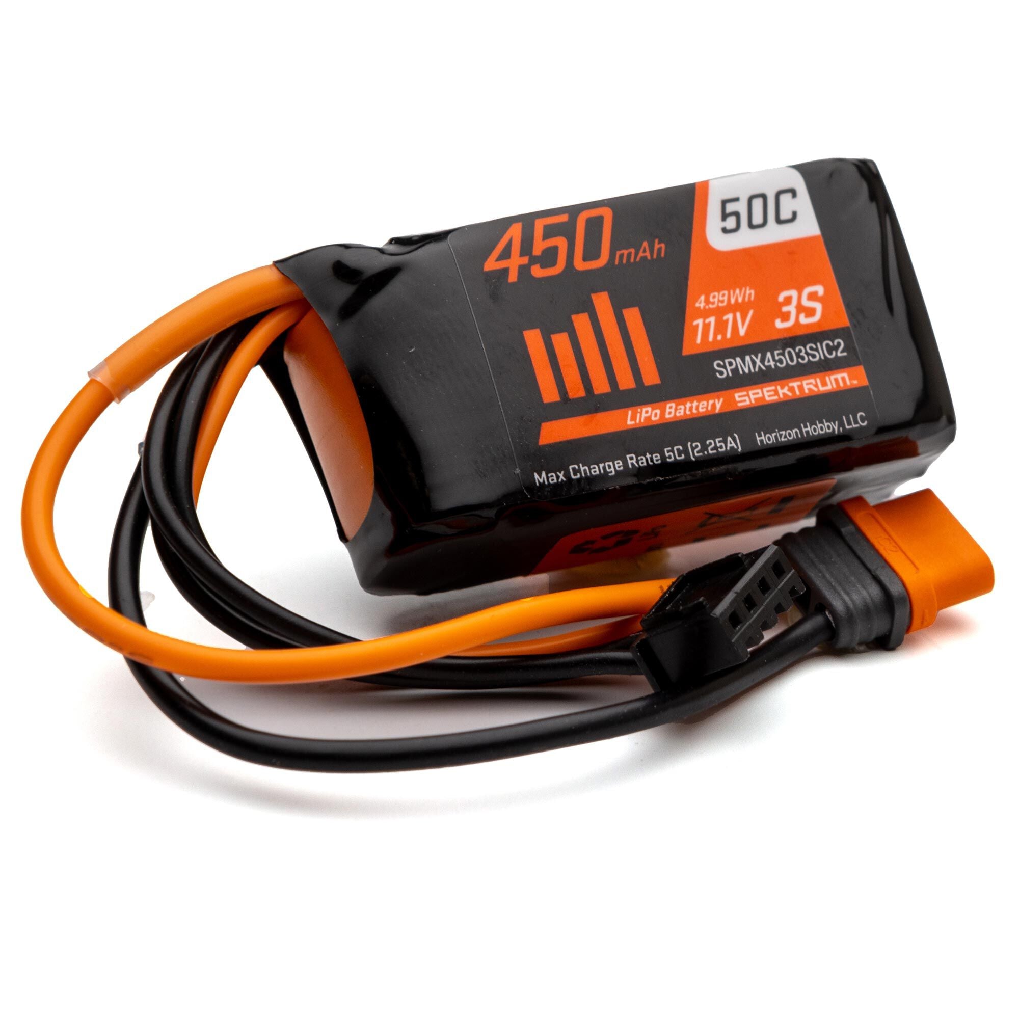Spectrum 11.1V 450mAh 3S 50C LiPo Battery: IC2