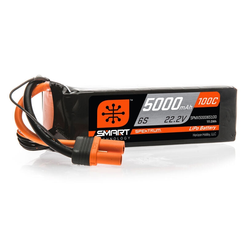 Spektrum RC 22.2V 5000mAh 6S 100C Smart LiPo Battery: IC5