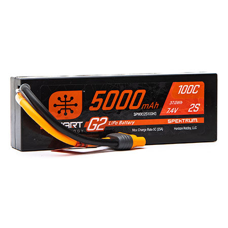 Spektrum 5000mAh 2S 7.4V Smart G2 LiPo 100C IC3