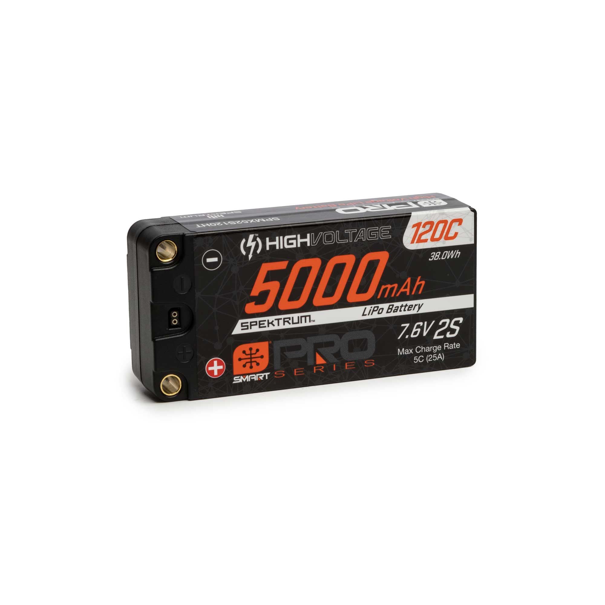 Spektrum 7.6V 5000mAh 2S 120C Smart Pro Race Shorty Hardcase LiHV Battery: Tubes, 5mm