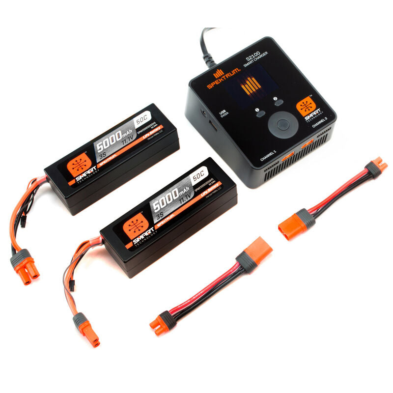 Spektrum RC Smart Powerstage Bundle 6S (S2100, 3s 5000 50c, Adapters)