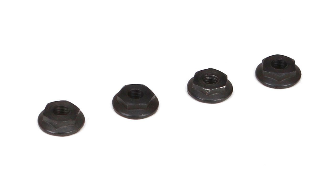 Team Losi Racing 22-4 4mm Low Profile Serrated Nuts (4)