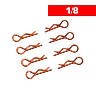 Ultimate Racing 1/8th Scale Size Body Clips (Orange) *Discontinued