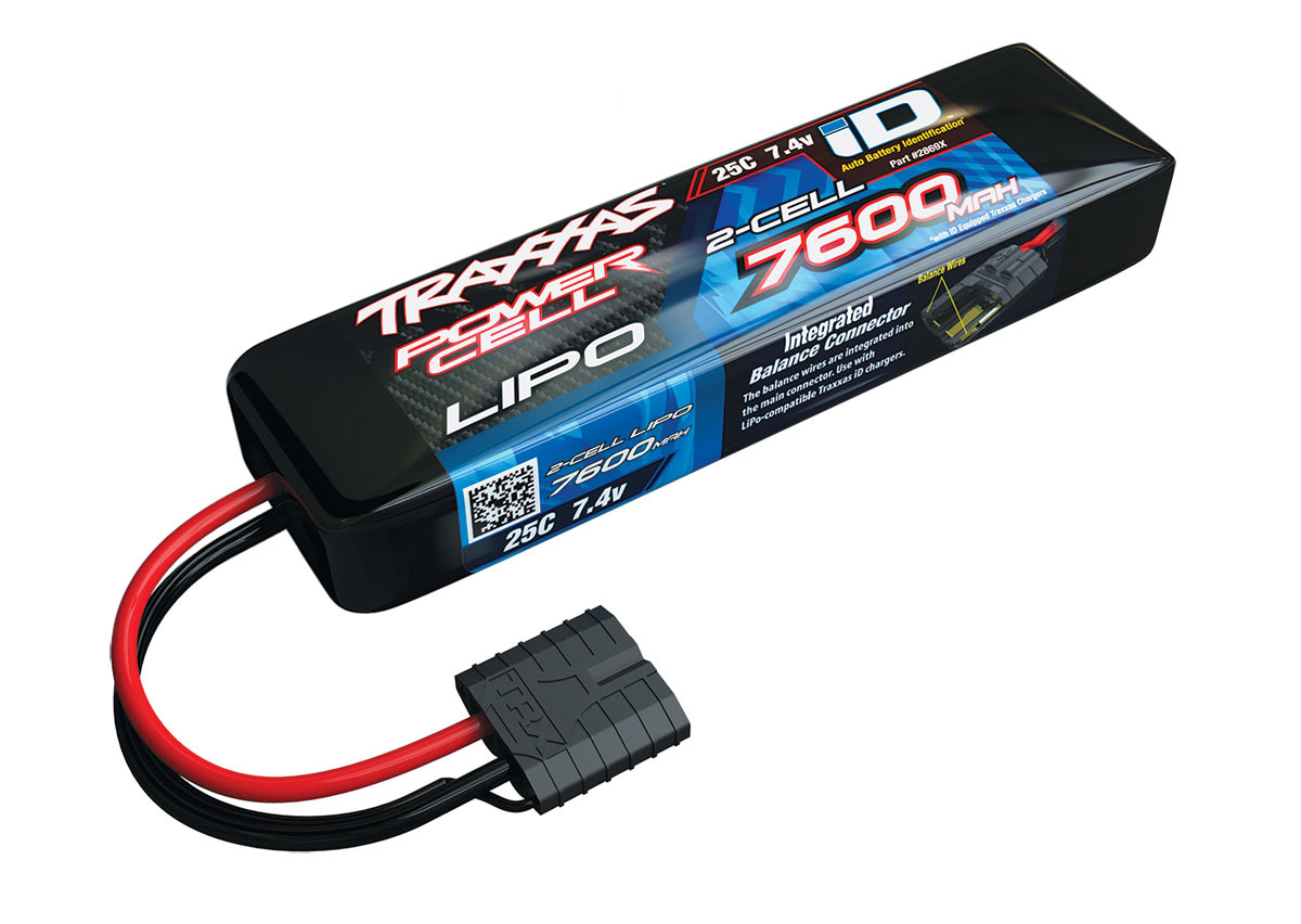 Batería LiPo Traxxas 7600mAh 7.4v 2 celdas 25C con conector iD
