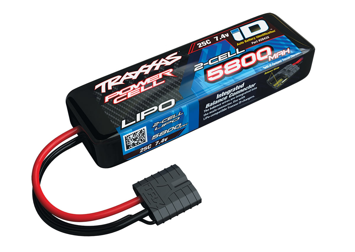 Batería LiPo Traxxas 5800mAh 7.4v 2 celdas 25C con conector iD