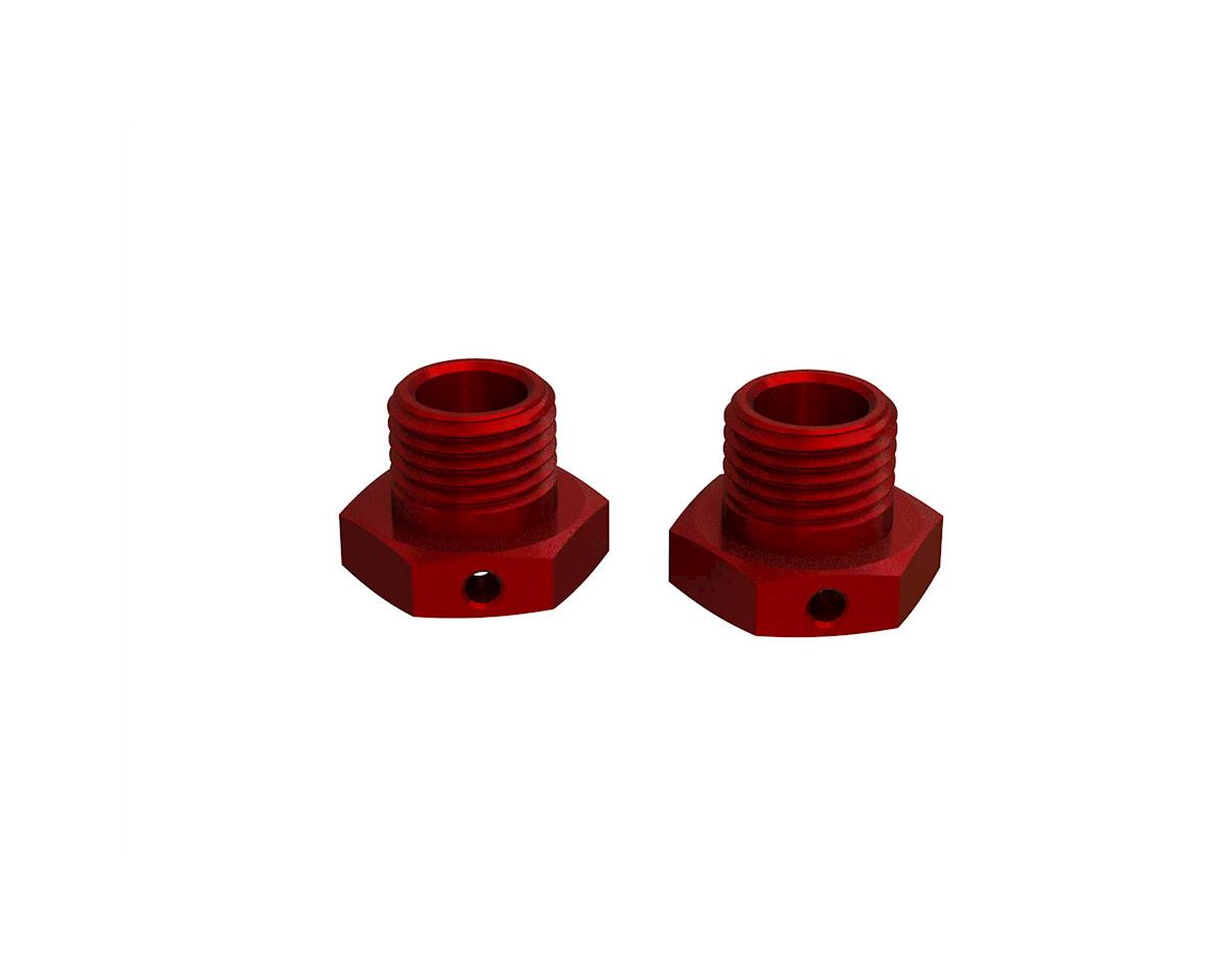 Rueda hexagonal de aluminio Arrma 6S BLX de 17 mm (roja) (2)