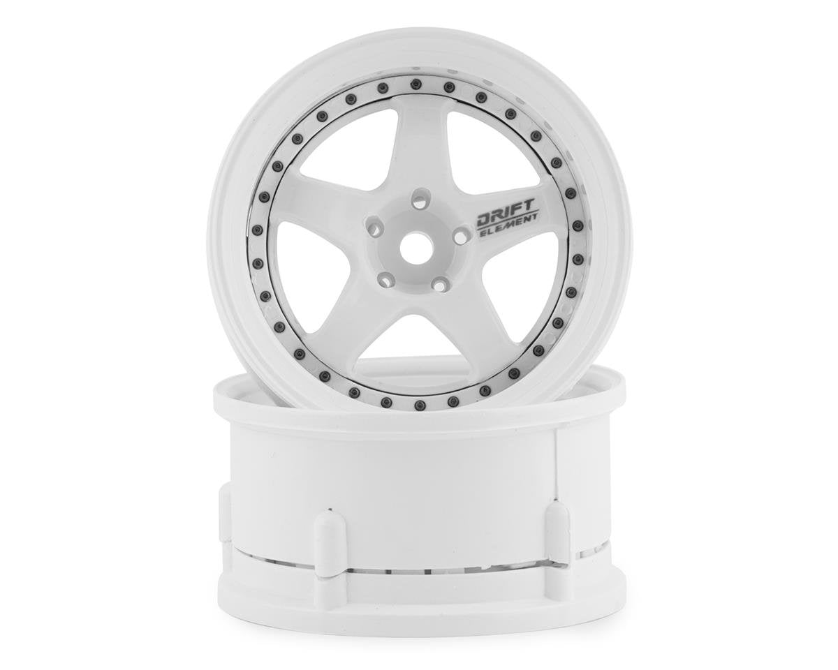 RC Triple White Black Rivet Drift Wheels