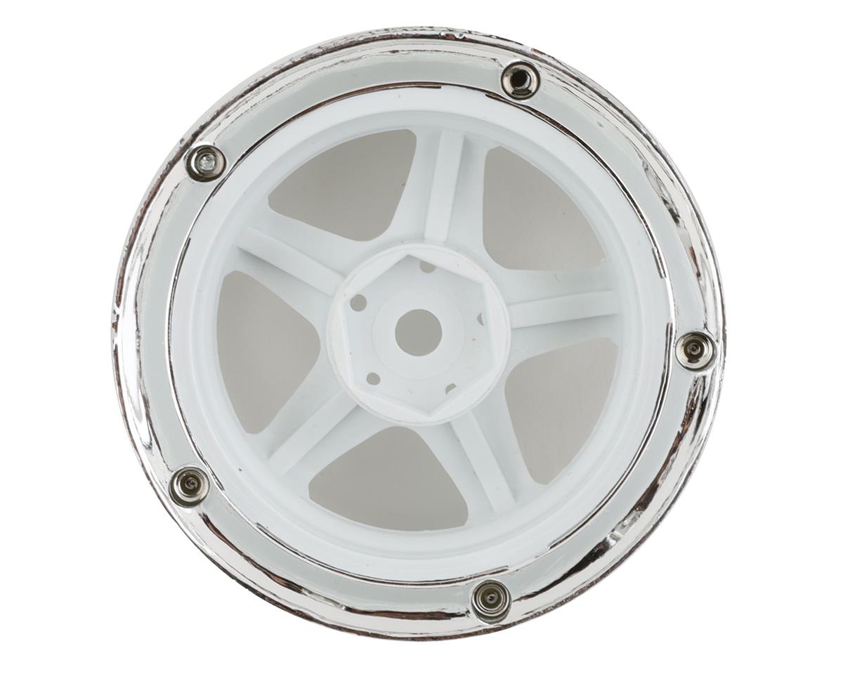 DS Racing Drift Element 5 Spoke Drift Wheels (White & Chrome) (2) (Adjustable Offset)