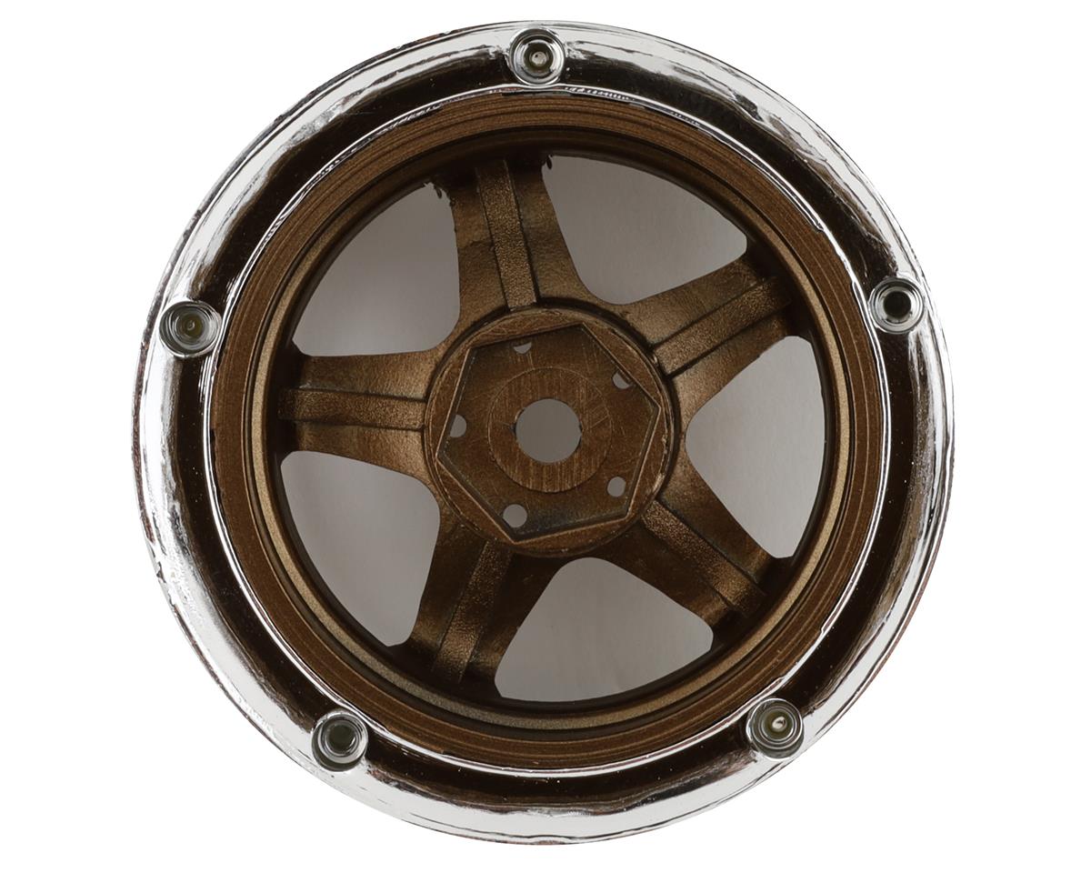 DS Racing Drift Element 5 Spoke Drift Wheels (Bronze & Chrome w/Gold Rivets) (2) (Adjustable Offset)