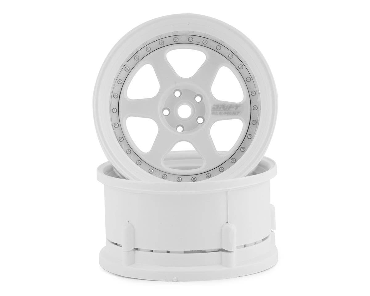 Triple White Silver Rivet RC Drift Wheels