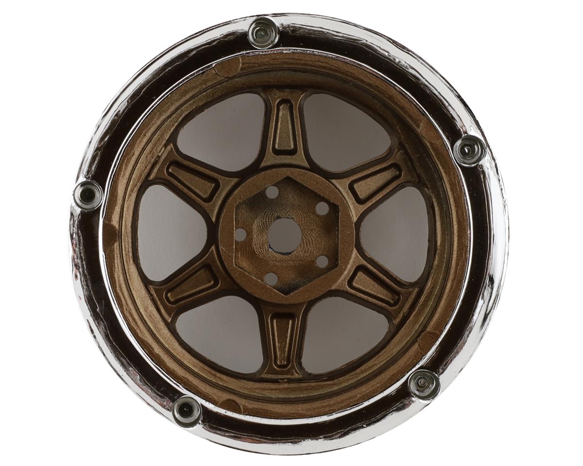 DS Racing Drift Element 6 Spoke Drift Wheels (Bronze & Chrome w/Gold Rivets) (2) (Adjustable Offset) w/12mm Hex