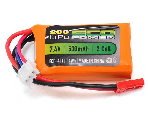 EcoPower "Electron" 2S LiPo 20C Battery (7.4V/530mAh) w/JST Connector *Archived