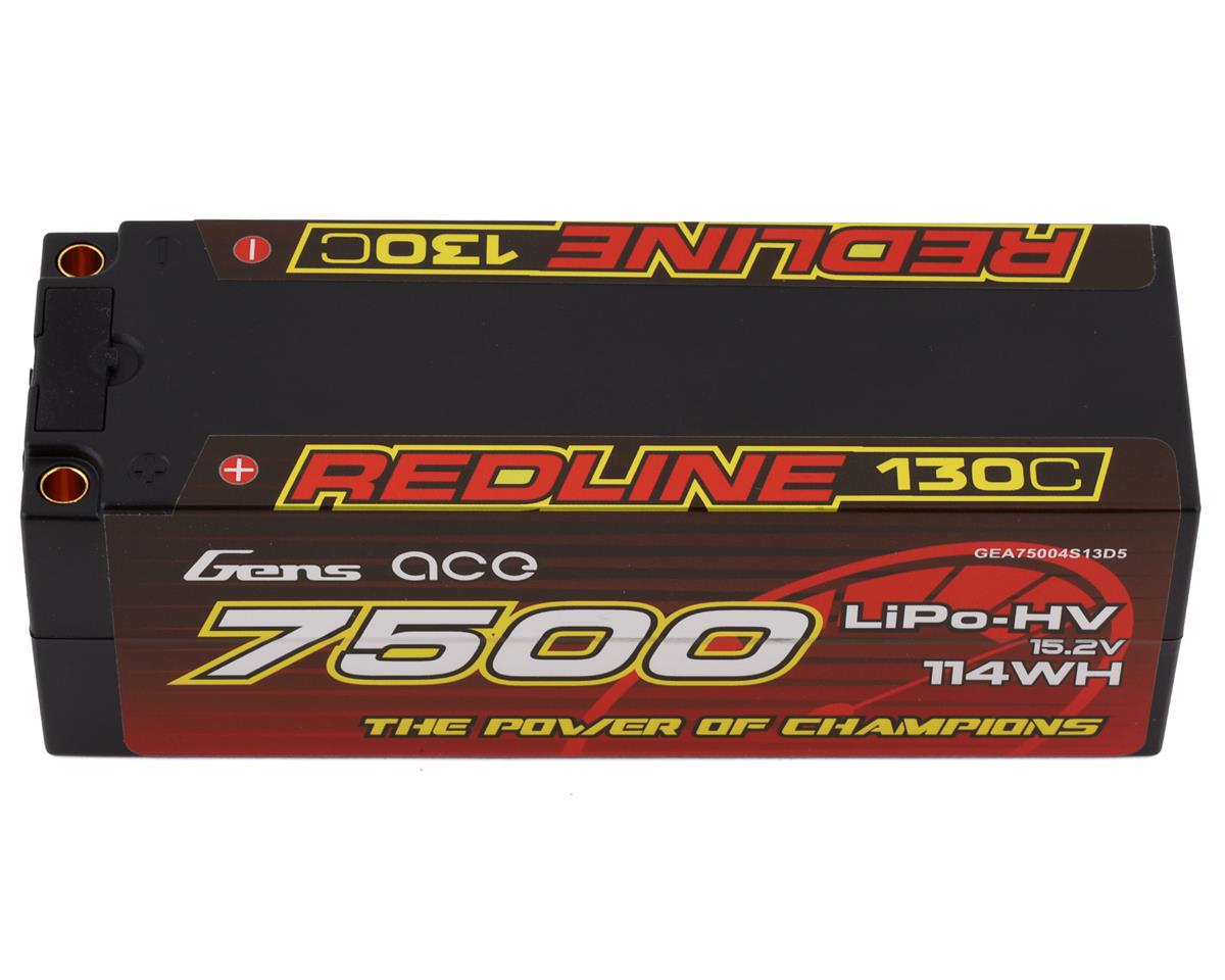 Gens Ace 4s 15.2V 7500mAh LiHV LiPo Battery 130C w/5mm Bullets & T-Style Adapter