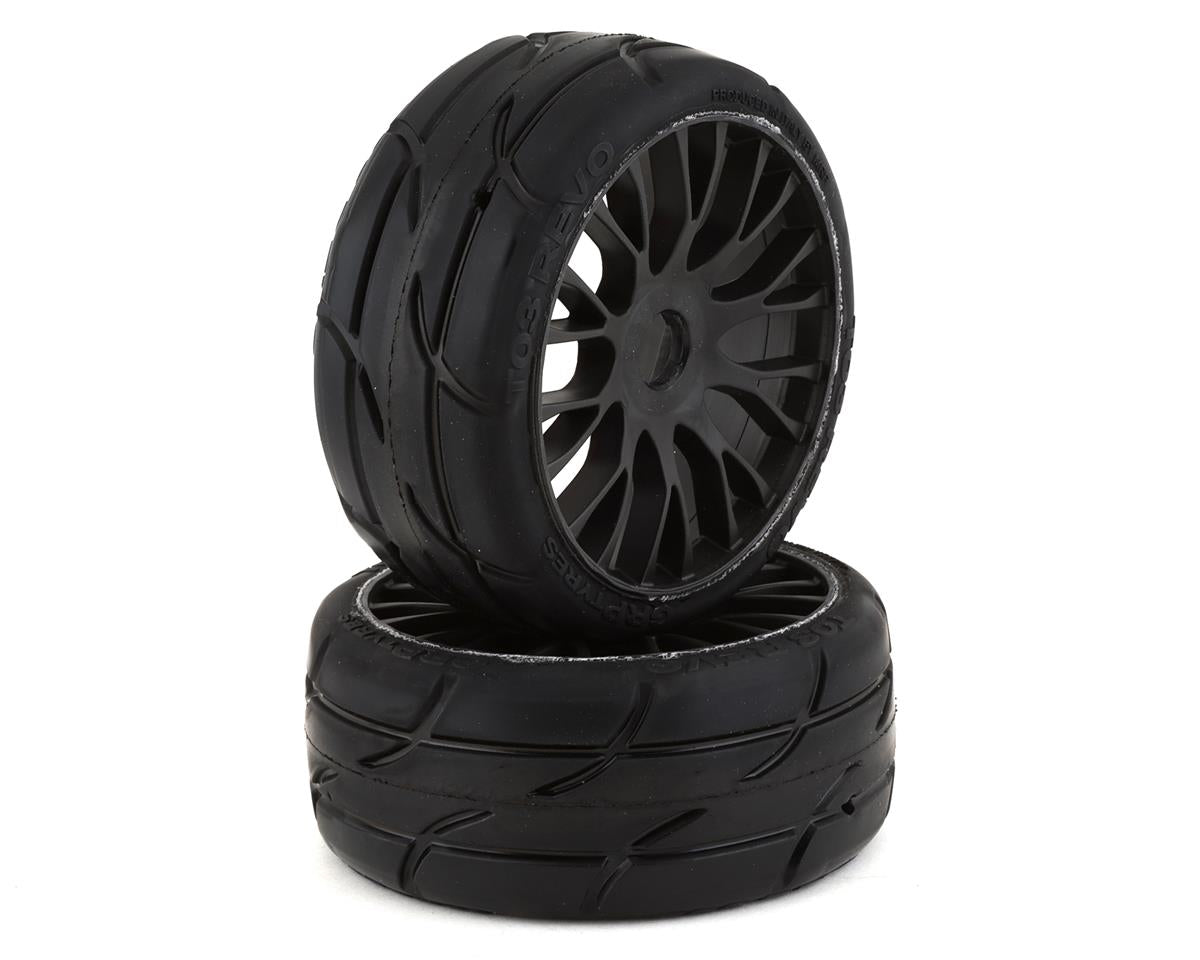 GRP GT - TO3 Revo Belted Pre-Mounted 1/8 Buggy Tires (Black) (2) (XB1) w/FLEX Wheel