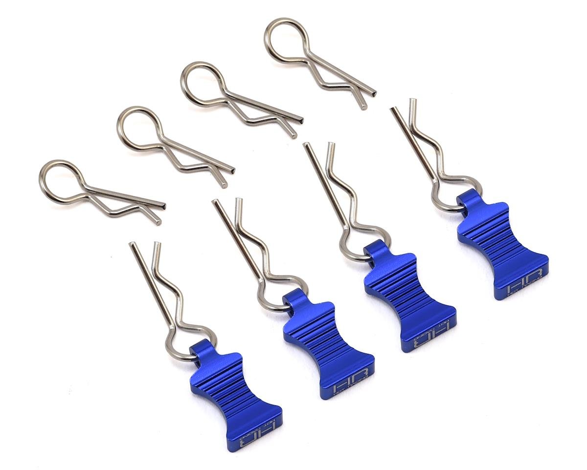 Hot Racing 1/10 Aluminum EZ Pulls Body Clips (4) (Assorted Colors)