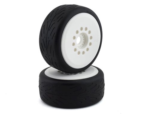 JConcepts Speed Claw Belted Tire Pre-Mounted w/Cheetah Speed-Run Wheel (White) (2) *Clearance*