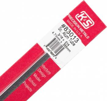 K&S Engineering Tubo de aluminio cuadrado de 3/16"x12" Pared .014 (1)