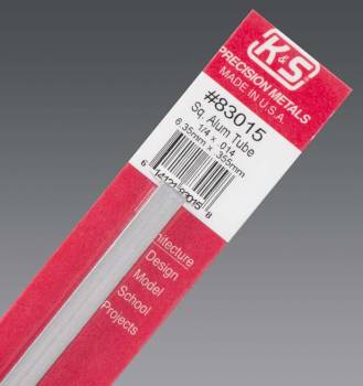 K&S Engineering Tubo de Aluminio Cuadrado de 1/4"x12" Pared .014 (1)