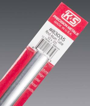 K&S Engineering Tubo de Aluminio Redondo de 1/2"x12" Pared .035 (1)