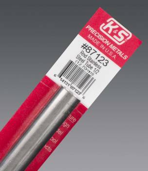 K&S Engineering 1/2"x12" Round Stainless Steel Tube .025 Wall (1)