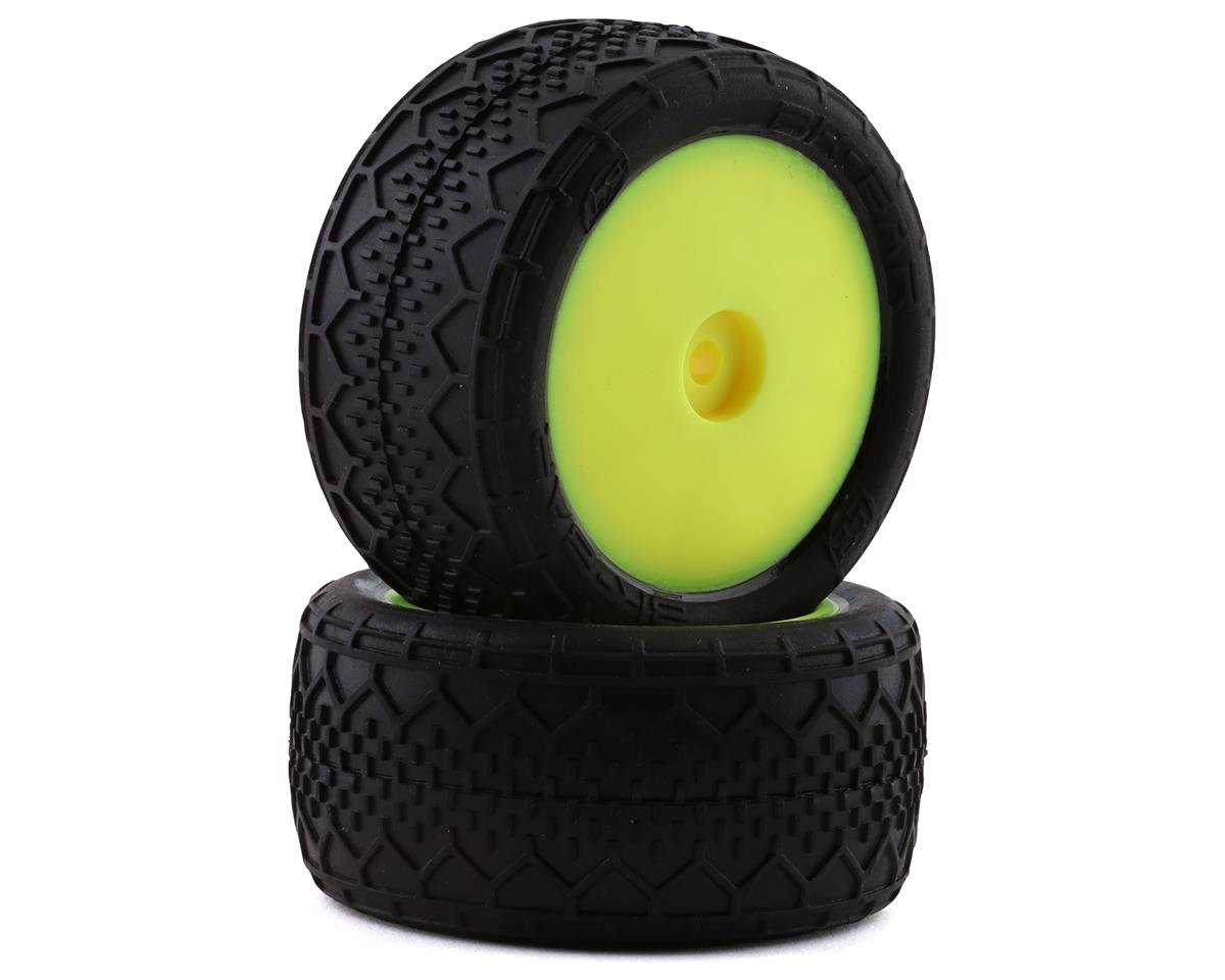 Neumáticos de barra BK premontados traseros Losi Mini-B (amarillo) (2)