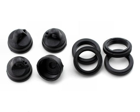 Losi Shock Adjuster Nut & Cap (4): LST2, AFT, XXL2
