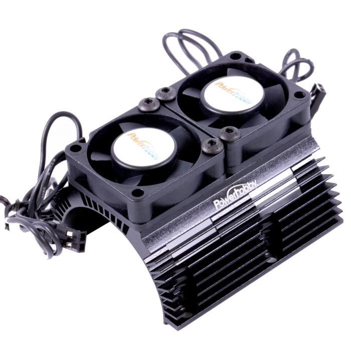 Power Hobby Heat Sink with Twin Turbo High Speed Cooling Fans (Assorted Colors)