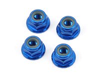 Pro-Line 4mm Serrated Wheel Locknut (Blue) (4)