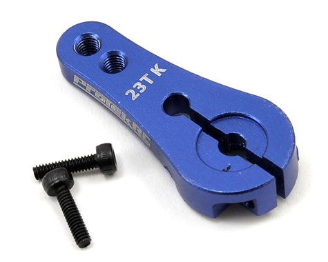 ProTek RC 4mm Aluminum Long Clamping Servo Horn (Blue) (23T-JR/Sanwa/KO)