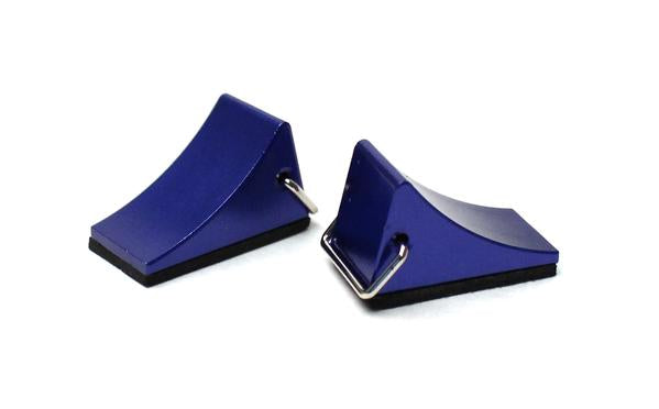 Racers Edge 1/10 Scaler Aluminum Wheel Chocks (Pr) Blue