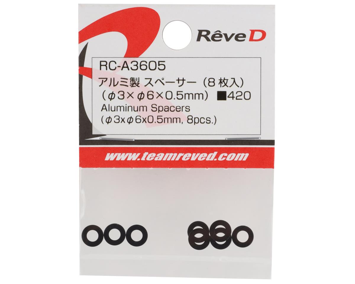 Reve D 3x6x0.5mm Aluminum Shims (Black) (8)