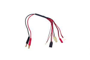 Racers Edge 5-Function Mini/Micro Charge Adapter to Male 4mm Bullets 300mm