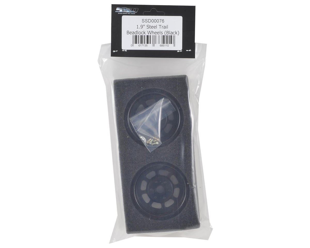 SSD RC Trail 1.9 Steel Beadlock Crawler Wheels (Black) (2)