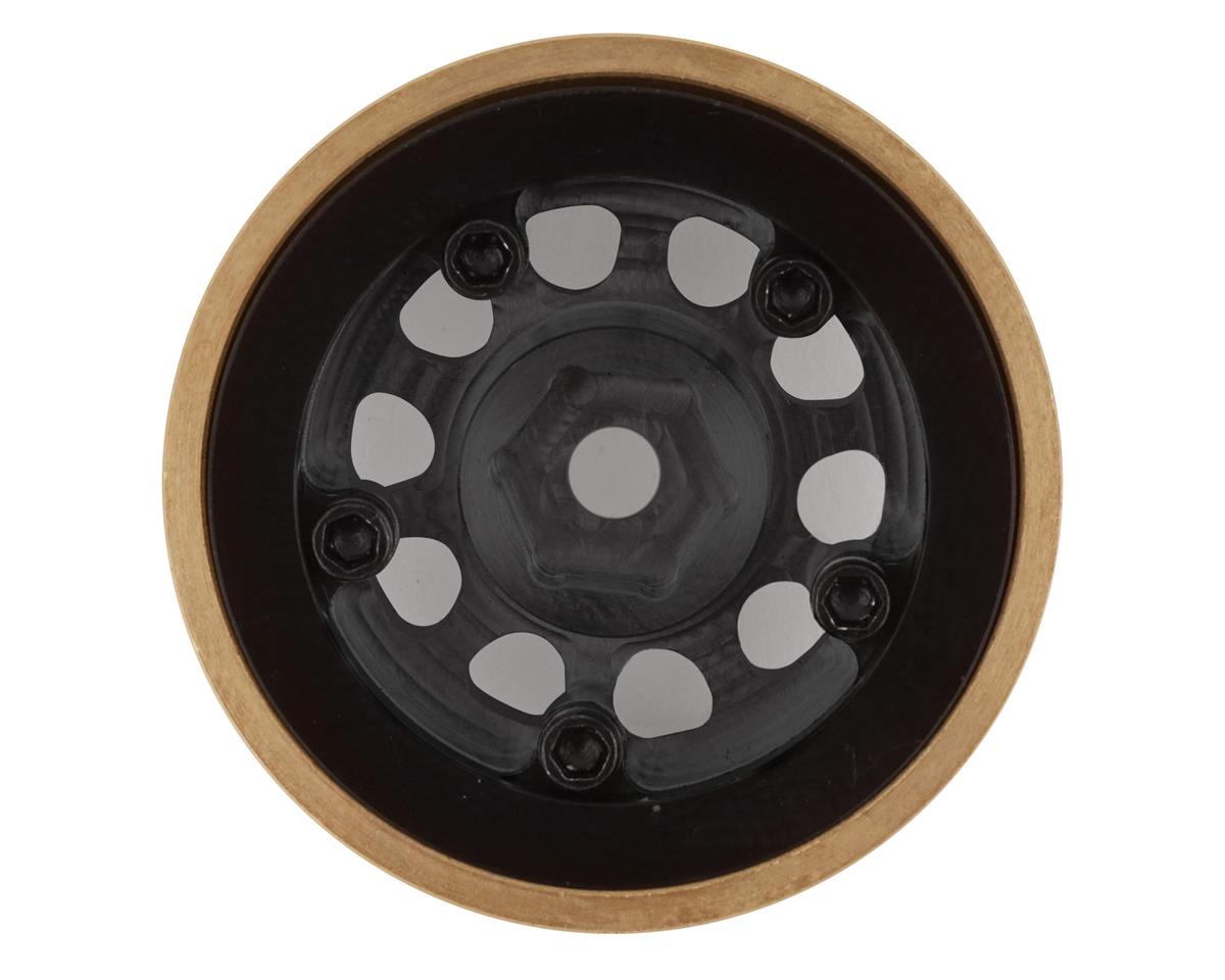 SSD RC SCX24 1.0” Aluminum/Brass D Hole Beadlock Wheels (Black) (2)