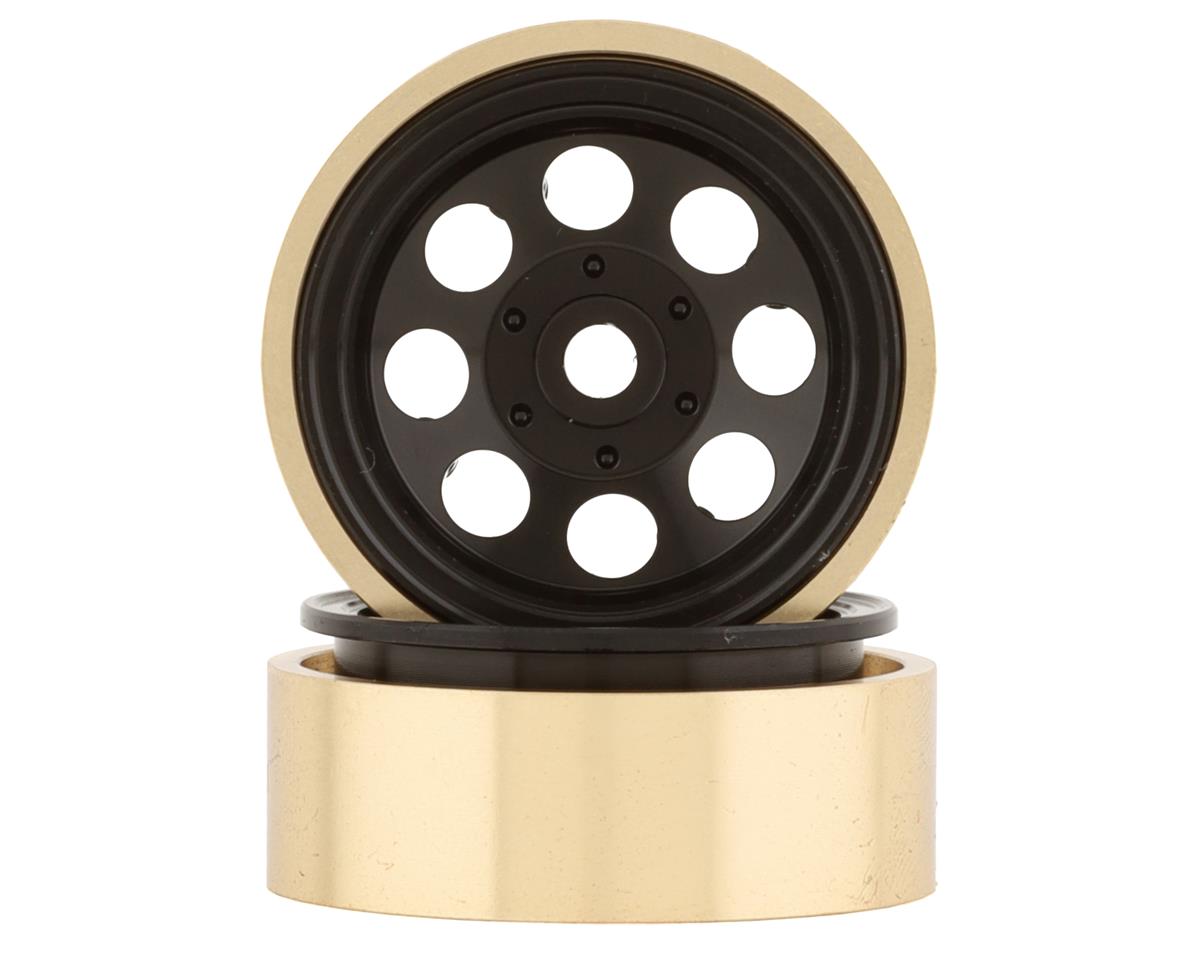 SSD RC 1.0” Aluminum/Brass 8 Hole Beadlock Wheels (Black) (2)