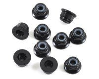 Team Losi Racing Tuercas de seguridad de aluminio con bridas de 3 mm (10) (negro)