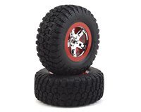 Traxxas Pre-Mounted BFGoodrich KM2 Tire w/Chrome Wheel (2) (Front) (Chrome/Red)